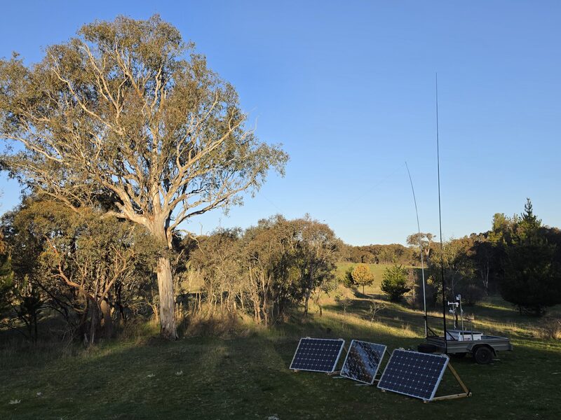 Ikara site, 12 September 2026 &mdash; the big tree with the new high line, DX Commander, solar array and trailer