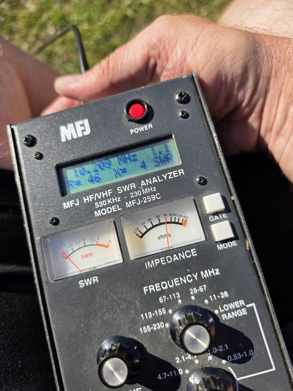 Ikara site, 20 September 2026 &mdash; MFJ-259C — 10.209 MHz, SWR 1.1
